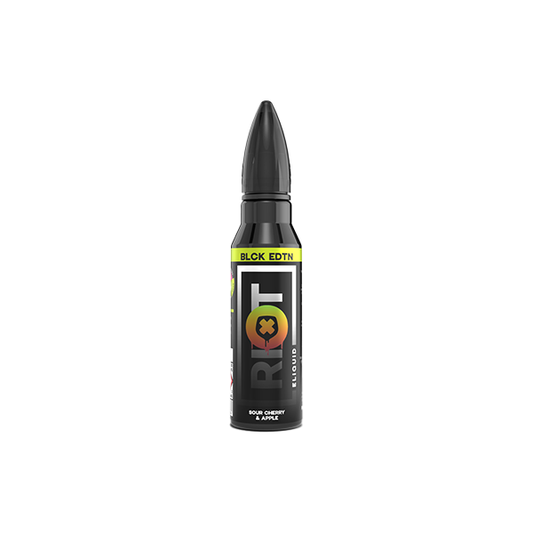 0mg Riot Squad Black Edition V2 2x 50ml Shortfill Sour cherry apple  (70VG/30PG)