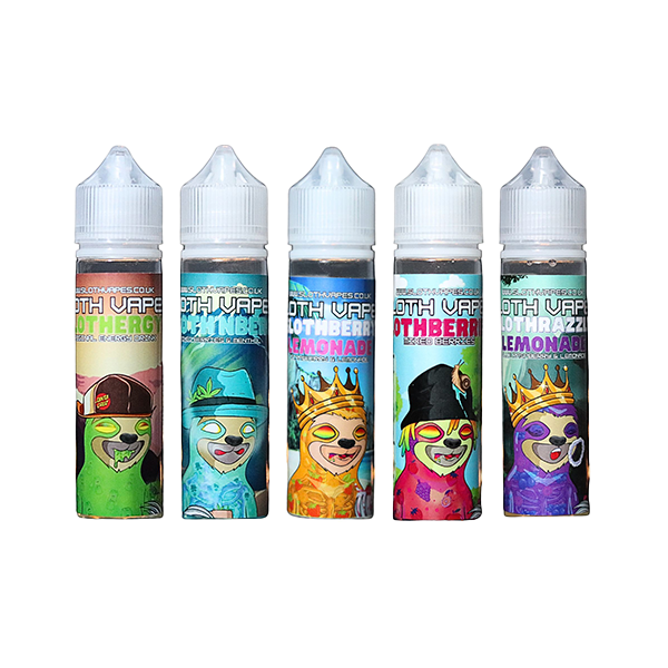 0mg Sloth Vapes 50ml Shortfill (70VG/30PG) (1 Free Nic Shot Per Shortfill) 