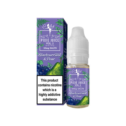 10mg Pixie Juice Volume 2 10ml Nic Salts blackcurrant Pear  (50VG/50PG)