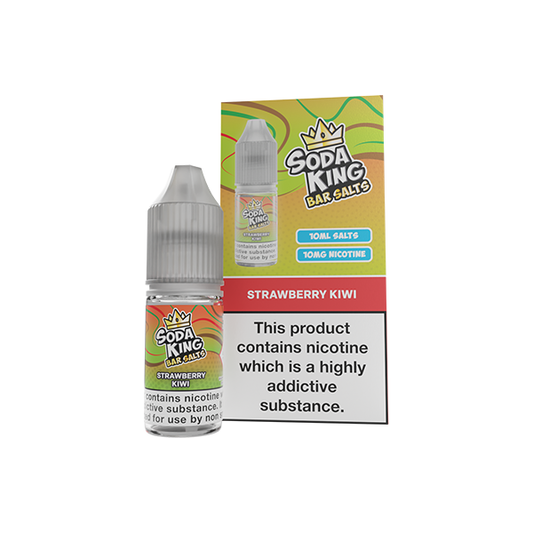 10mg Soda King Bar SALTS Nic Salts 10ml Strawberry Kiwi (50VG/50PG)