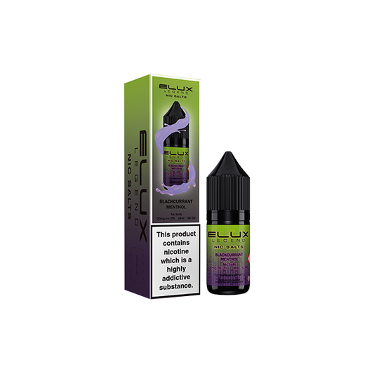 20m Elux Legend 10ml Nic Salts BlackCurrant Menthol  (50VG/50PG)