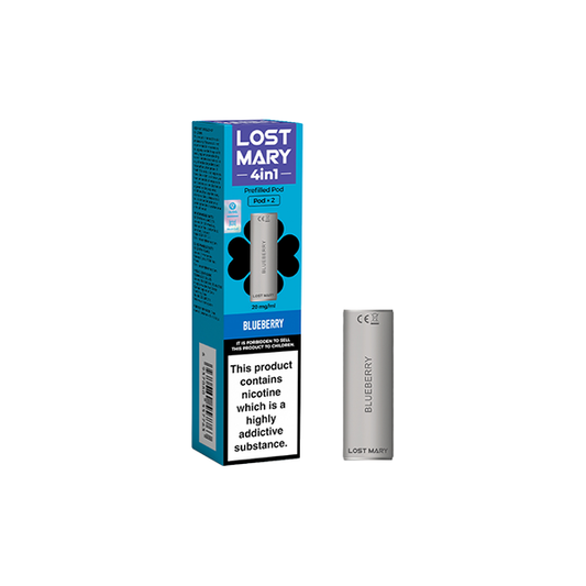 20mg Lost Mary 4in1 Prefilled Pods Blueberry 1200 Puffs