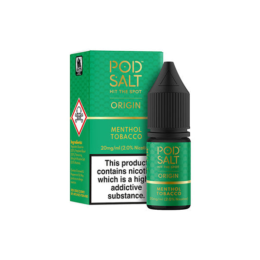 20mg Pod Salt Fusions 10ml Nic Salt Menthol Tobacco  (50VG/50PG)   