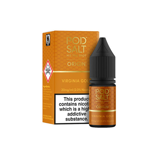 20mg Pod Salt Fusions 10ml Nic Salt Virginia Gold (50VG/50PG)   