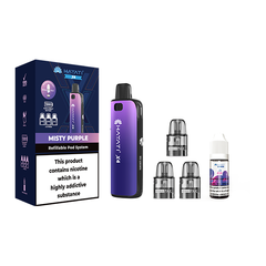 Hayati X4 Refillable Pod Vape Kit Includes 1X Nic Salts 20mg  misty purple+ 3x Refillable Pods