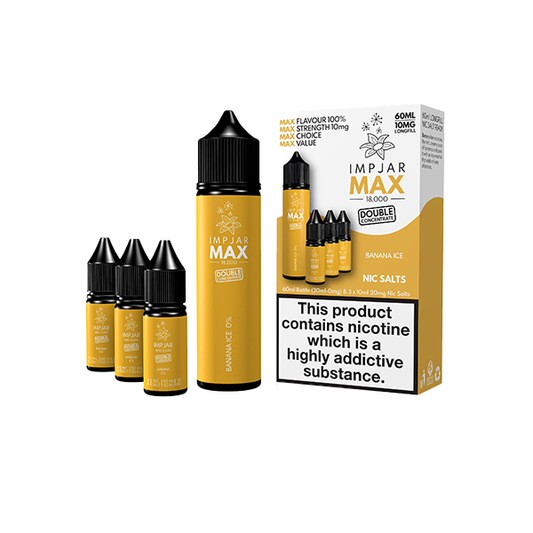 Imp Jar Max 60ml Longfill Includes 3x 20mg Nic Salts Banana ice   