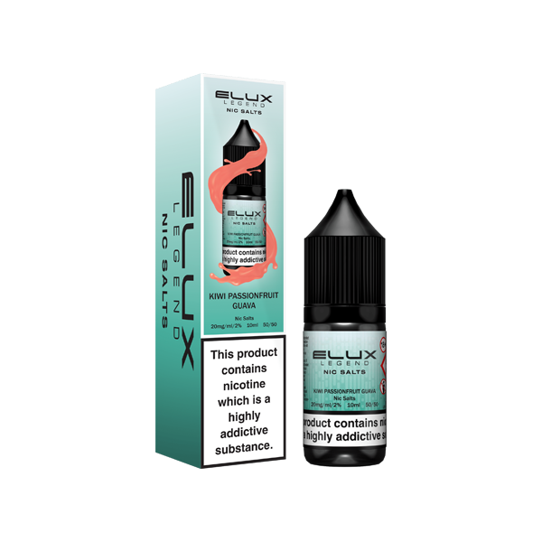 10mg Elux Legend 10ml Nic Salts (50VG/50PG) Kiwi Passionfruit Guava Vape Flavours