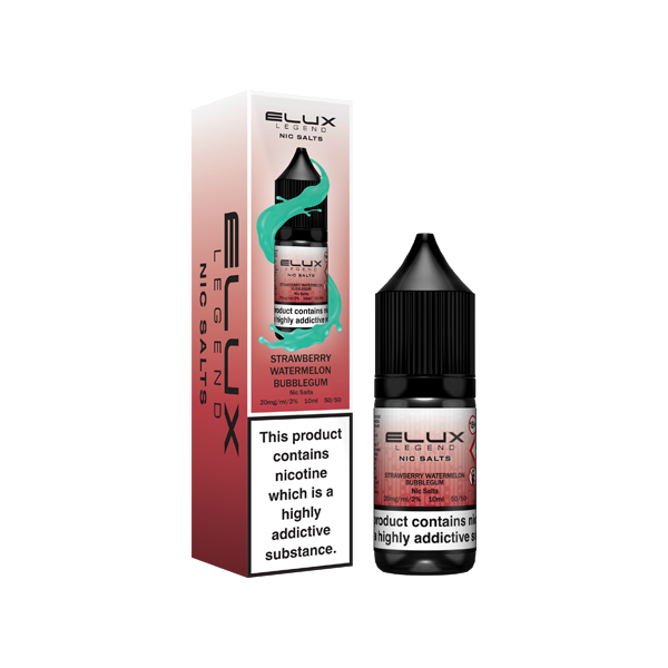 10mg Elux Legend 10ml Nic Salts (50VG/50PG) Strawberry Watermelon Bubblegum Vape Flavours