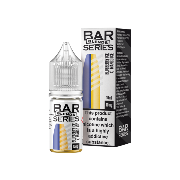 10mg Bar Series Blends 10ml Nic Salts (50VG/50PG) BlueBerry Ice Manago Ice Vape Flavours