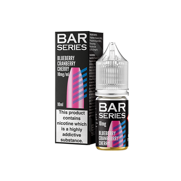 10mg Bar Series 10ml Nic Salts (50VG/50PG) Blueberry Cranberry Cherry Vape Flavours