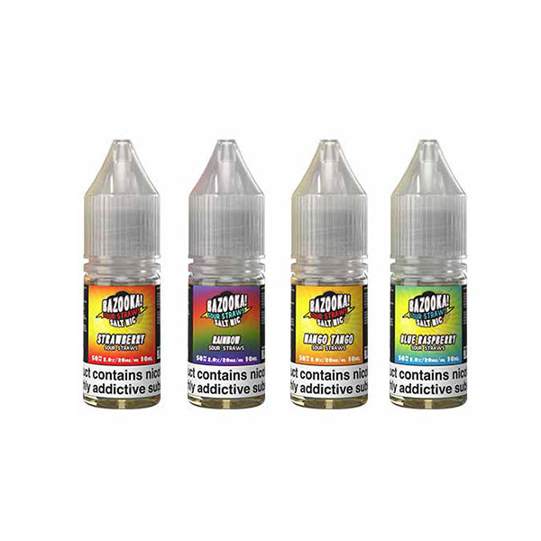 10mg Bazooka Sour Straws 10ml Nic Salts (50VG/50PG) Vape Flavours