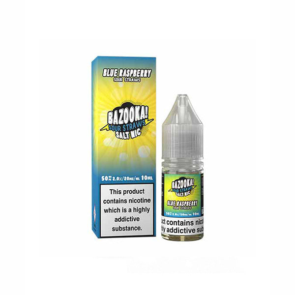 10mg Bazooka Sour Straws 10ml Nic Salts (50VG/50PG) Blue Raspberry Vape Flavours