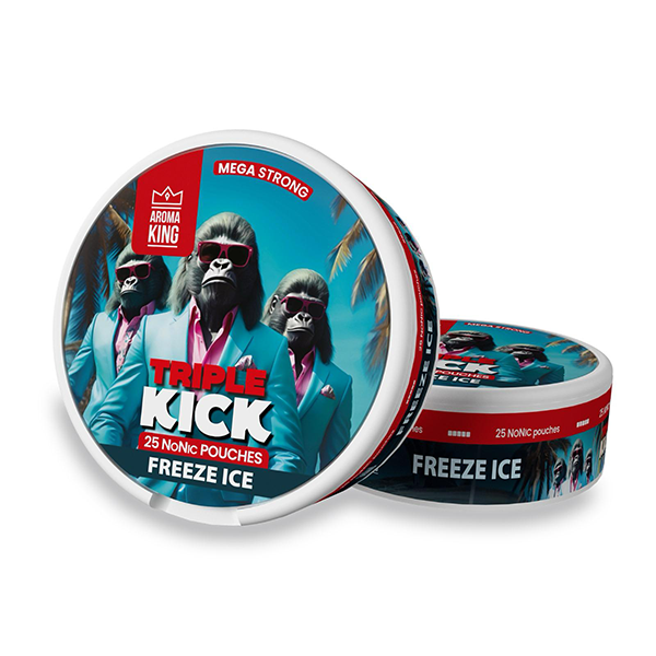 100mg Aroma King Triple Kick NoNic Pouches Freeze Ice Flavours