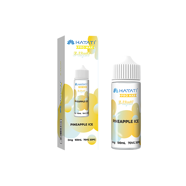 0mg Hayati Pro Max 100ml Shortfill (70VG/30PG) Pineapplece Ice flavours